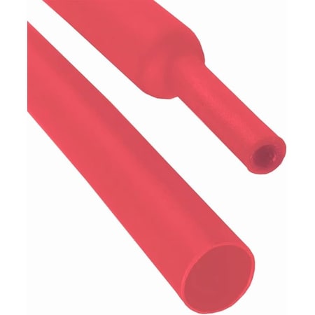 Kable Kontrol Adhesive Lined Heat Shrink Tube, Dual Wall, 3:1 I.D. Shrink Ratio, 3/8 in I.D. Before Shrinking, Red, 4 ft HS376-RD